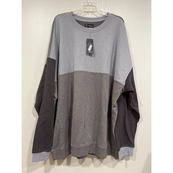 Original Use Men's XS pullover Sweatshirt Multi Grays Colorblock ribbed trim NWT - Picture 1 of 5